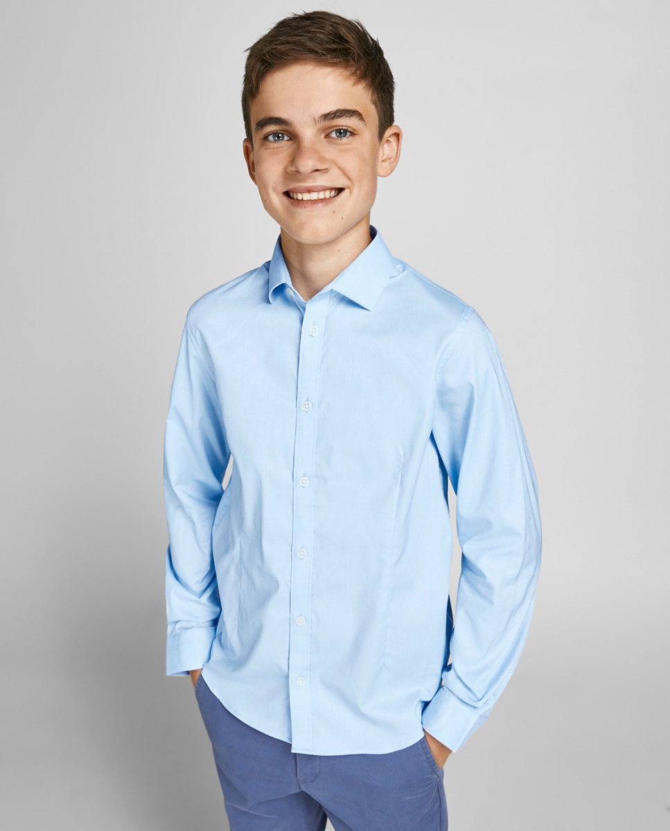 Camisa básica de niño en azul - Jack & Jones - Azul claro Azul claro-3