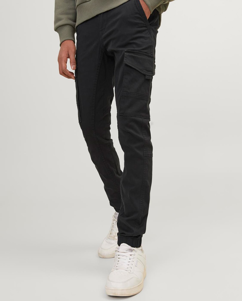 Calças sportswear de menino Jack & Jones pretas Preto-4