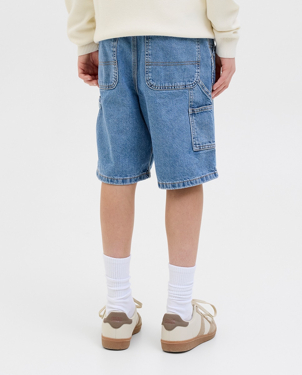 Bermudas de Ganga Relaxed Fit Azul-índigo-3