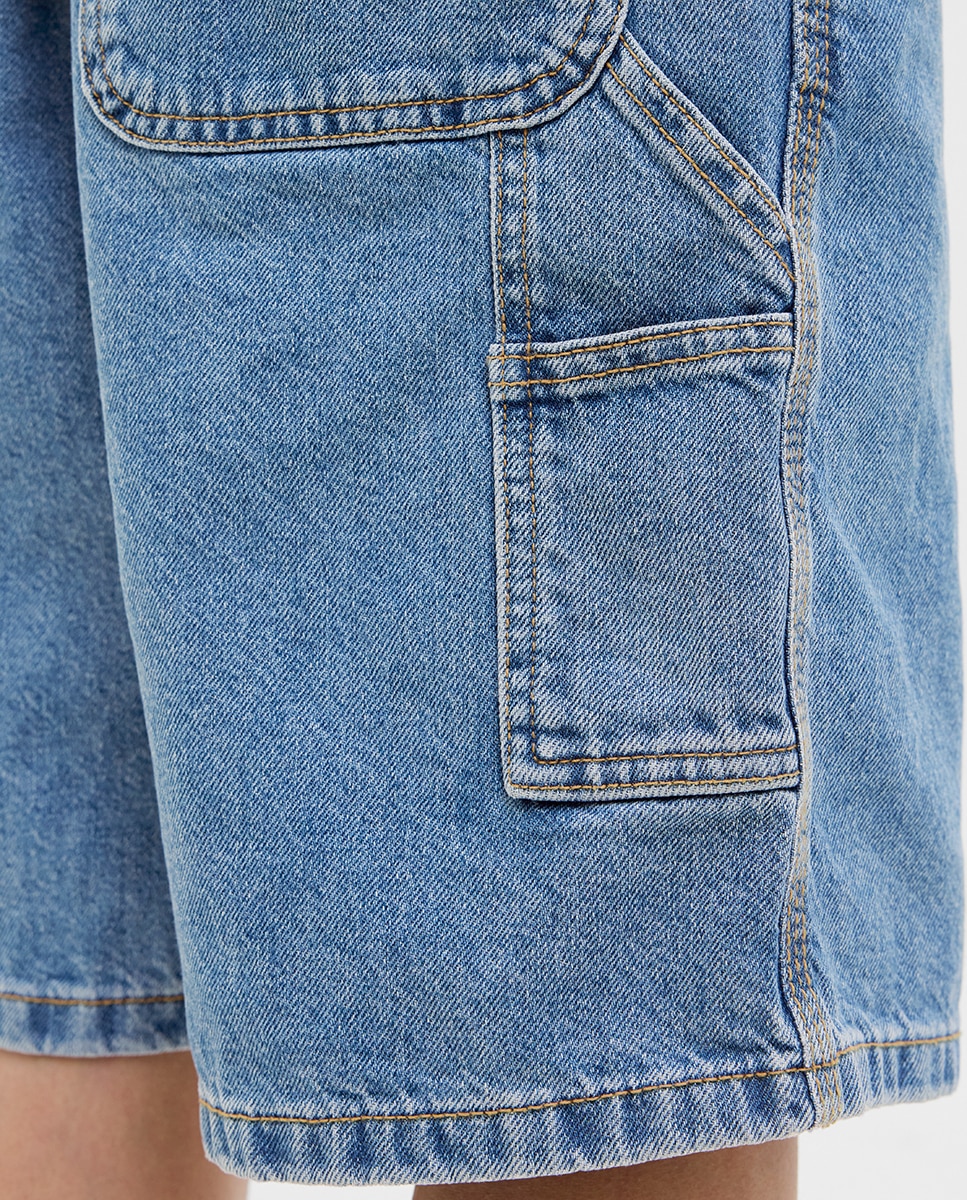 Bermudas de Ganga Relaxed Fit Azul-índigo-5