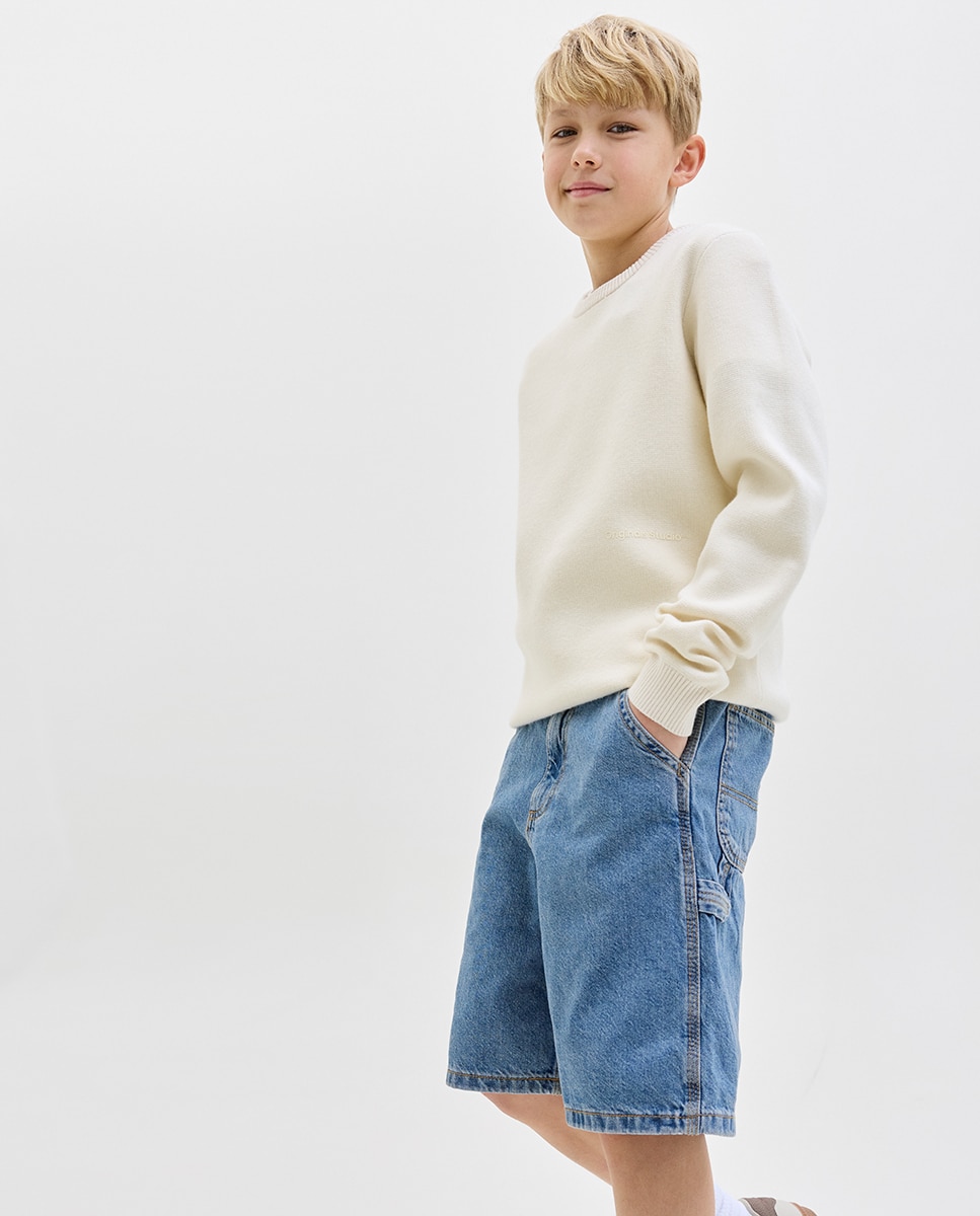 Bermudas de Ganga Relaxed Fit Azul-índigo-6