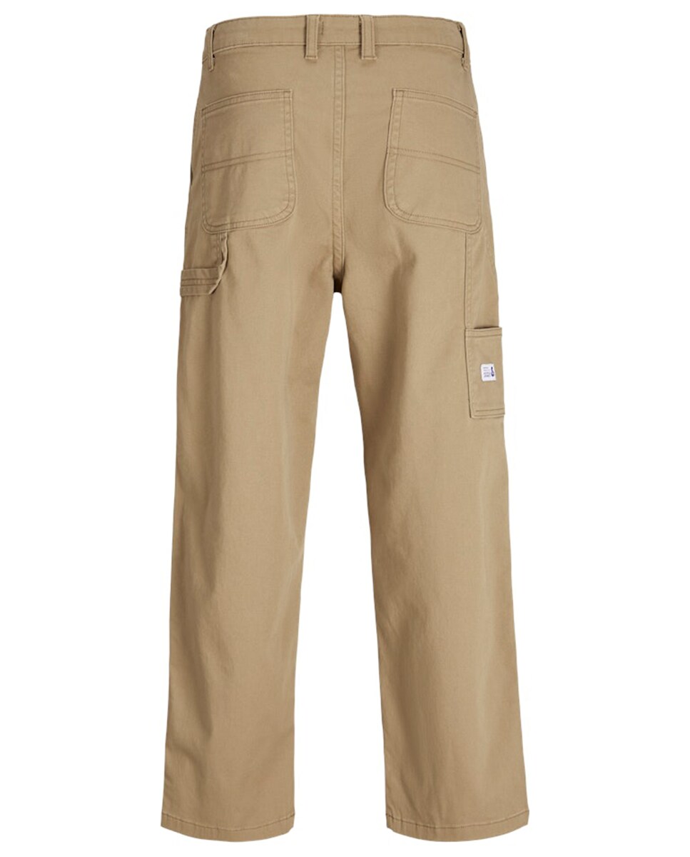 Calças Lisas com Bolso Lateral Castanho-claro-8