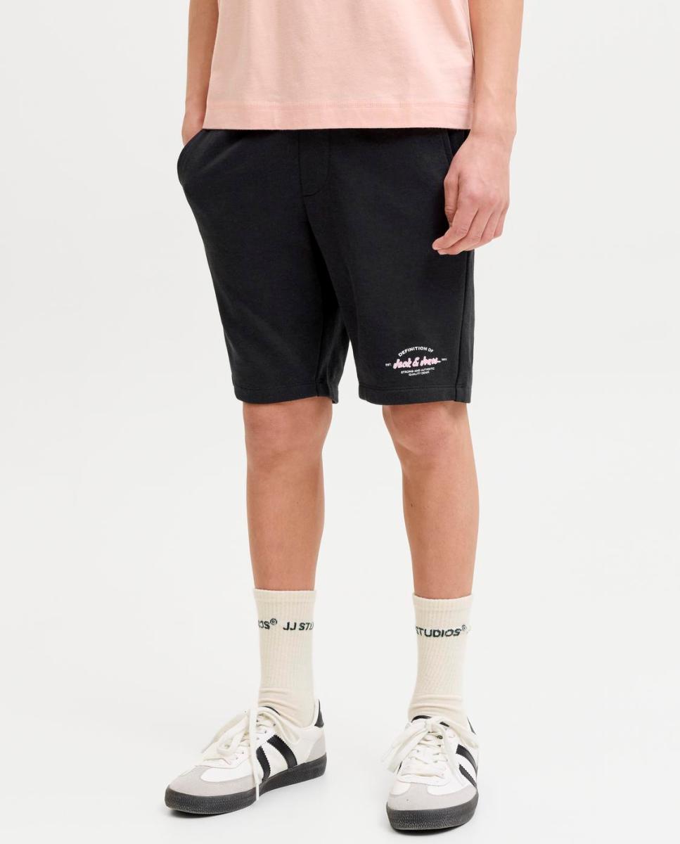 Bermuda deportiva de niño con logo - Jack & Jones - Negro Negro-2
