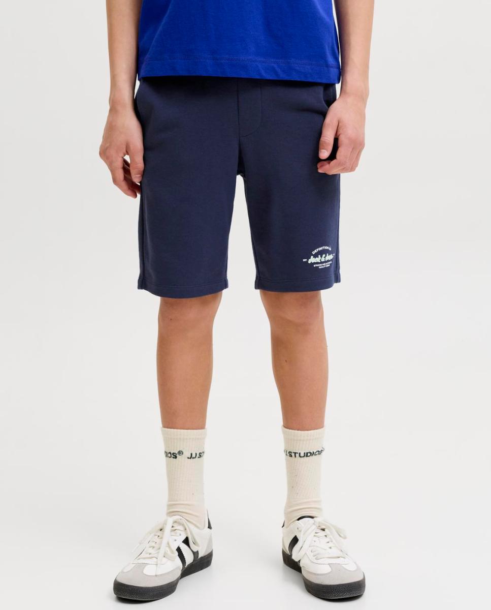 Bermudas desportivas de menino com logótipo Jack & Jones Azul-marinho-2