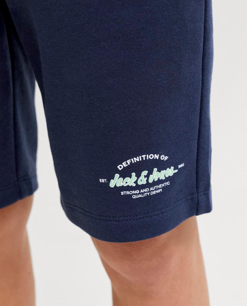 Bermudas desportivas de menino com logótipo Jack & Jones Azul-marinho-5