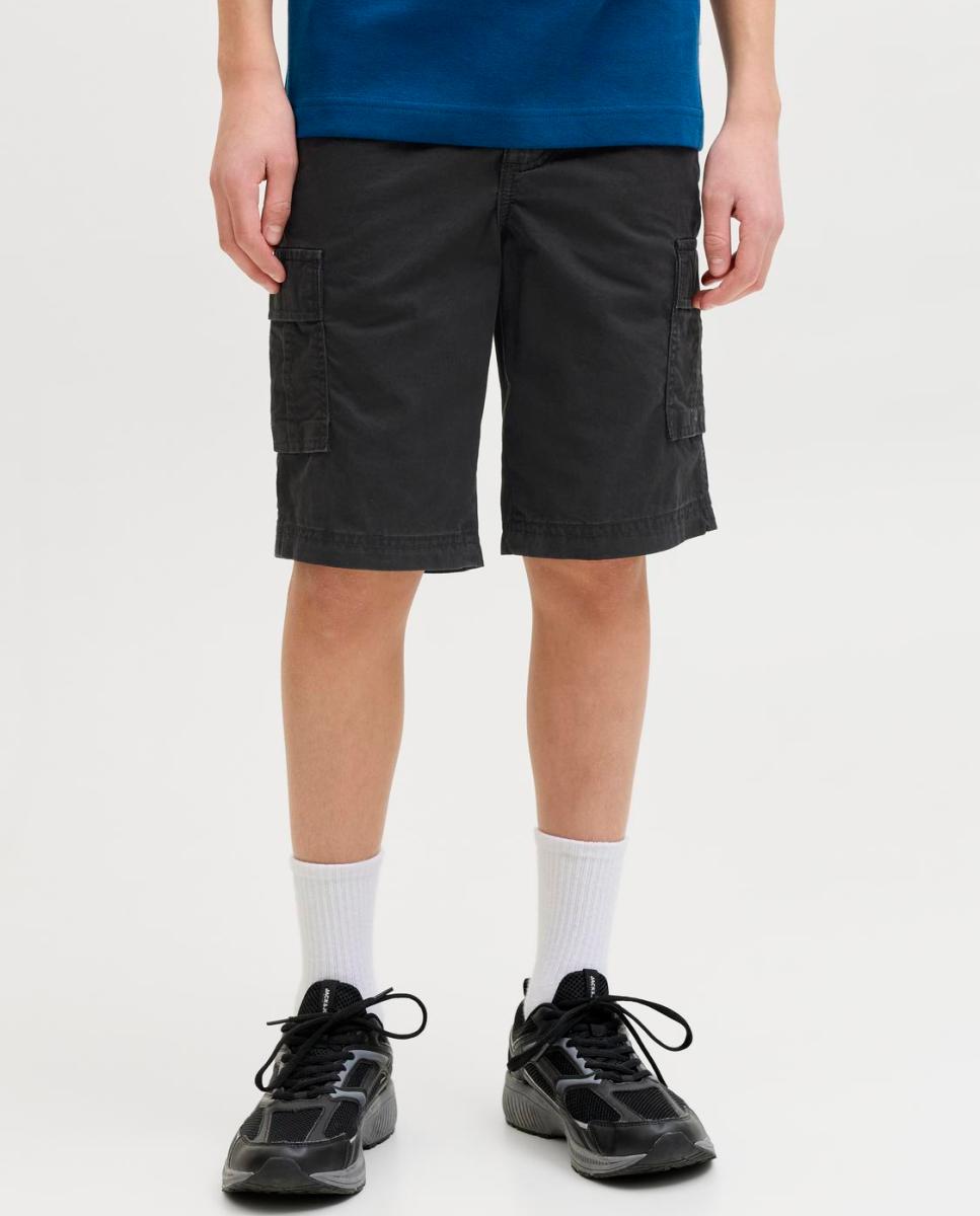 Bermuda cargo de niño relaxed fit - Jack & Jones - Negro Negro-2