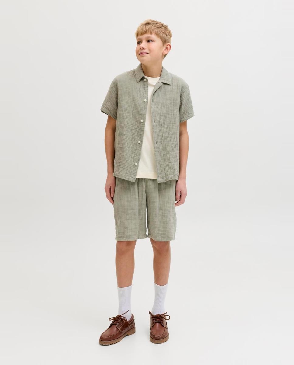 Bermudas com Textura Relaxed Fit Jack & Jones Verde-1
