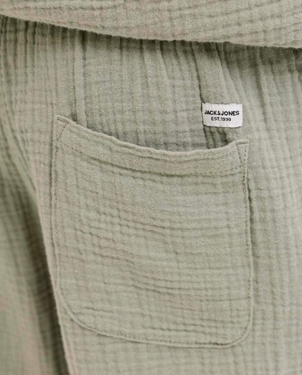 Bermudas com Textura Relaxed Fit Jack & Jones Verde-5