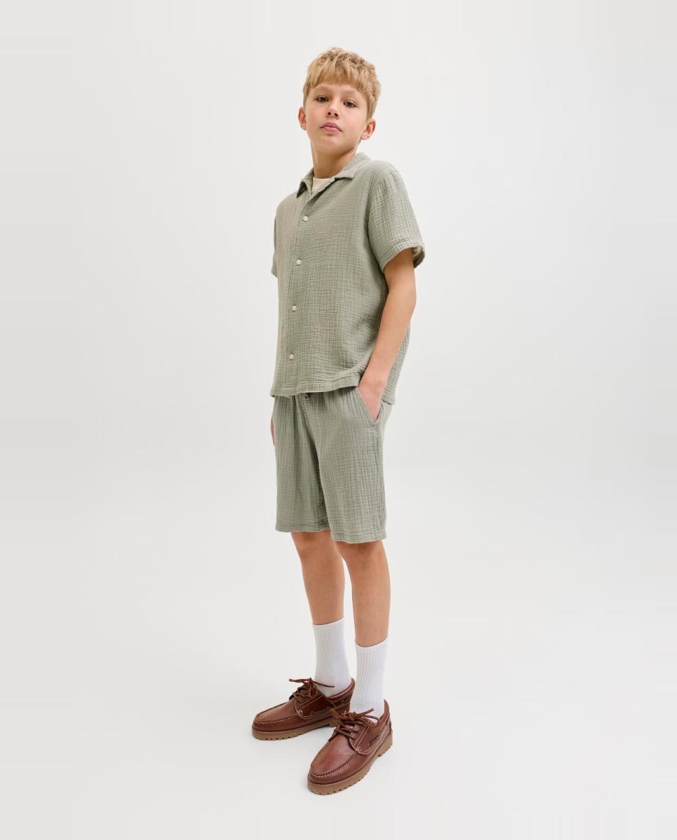 Bermudas com Textura Relaxed Fit Jack & Jones Verde-6