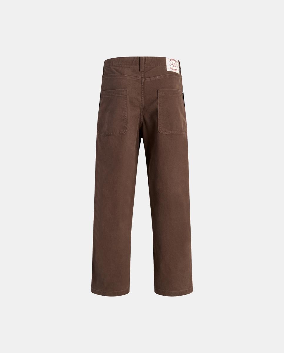 Calças de 5 Bolsos Relaxed Fit Castanho-escuro-8