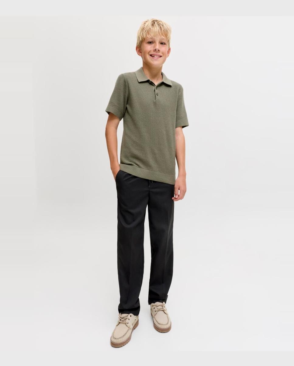 Imagen 0 de Pantalon liso tipo jogger de niño Negro