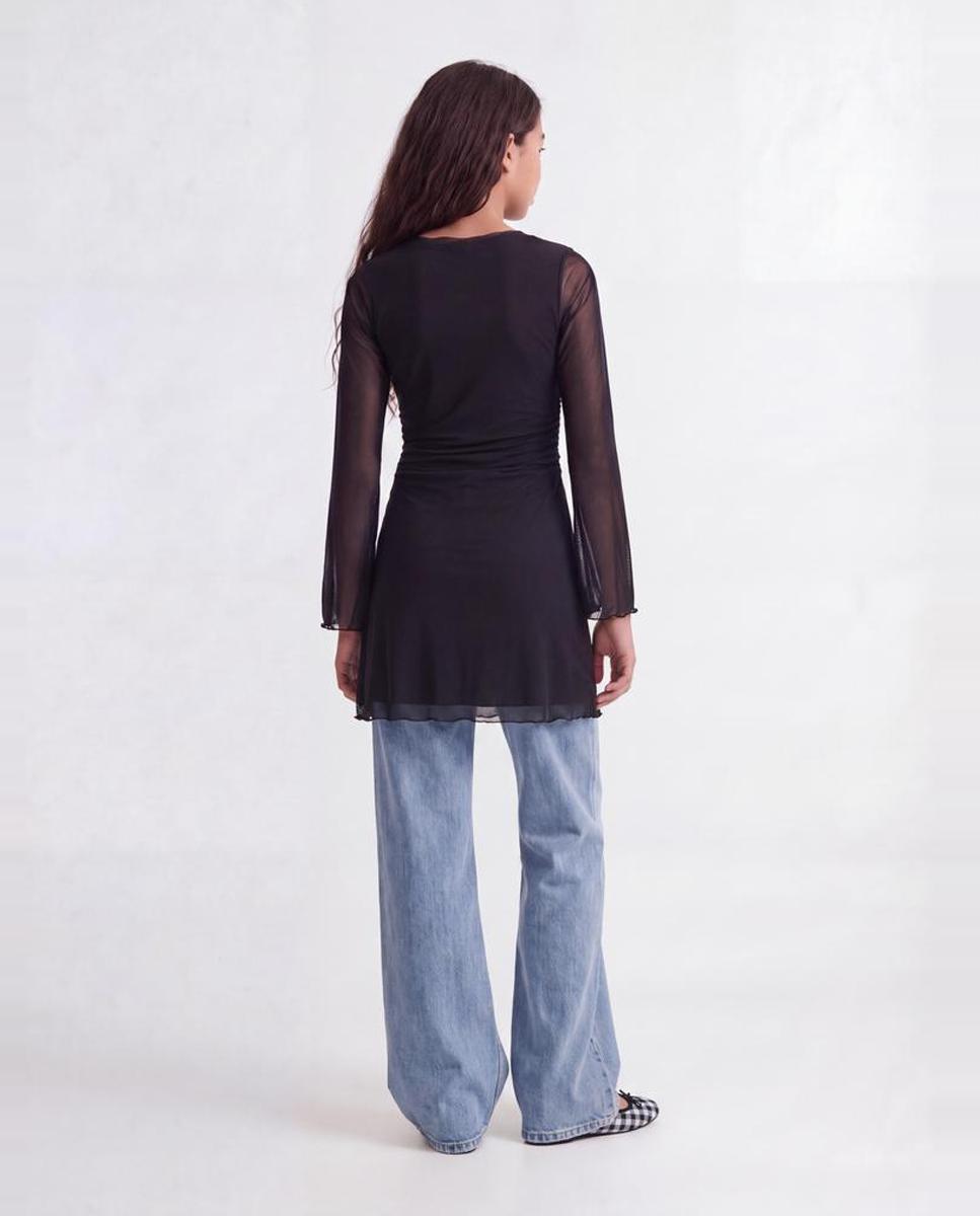 Vestido de Manga Comprida com Forro Preto-2