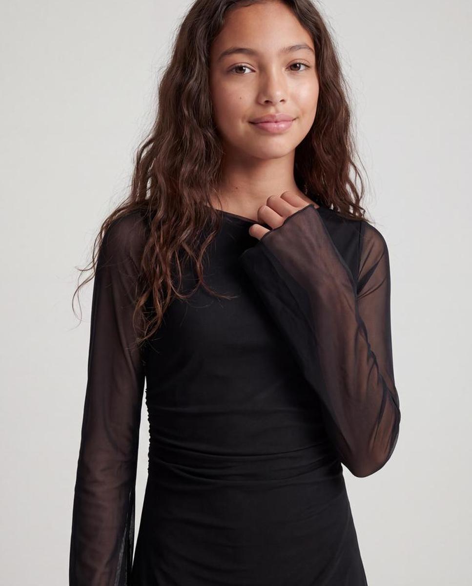 Vestido de Manga Comprida com Forro Preto-3