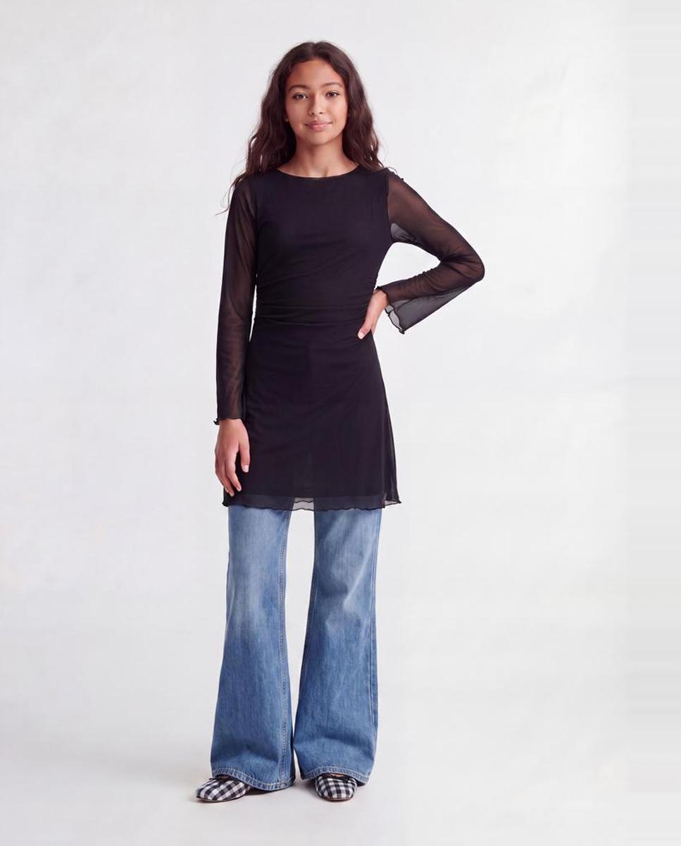 Vestido de Manga Comprida com Forro Preto-4