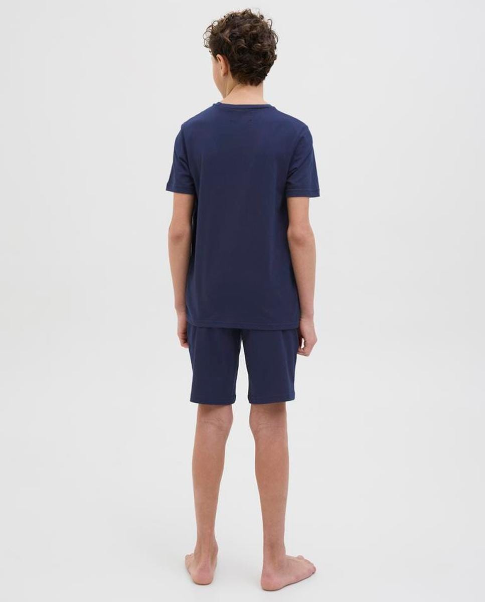 Pijama Curto com Logótipo Azul-3