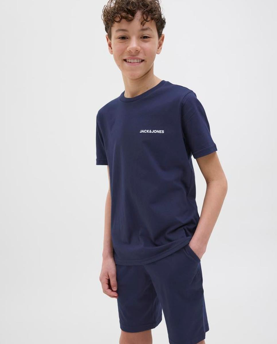 Pijama Curto com Logótipo Azul-4