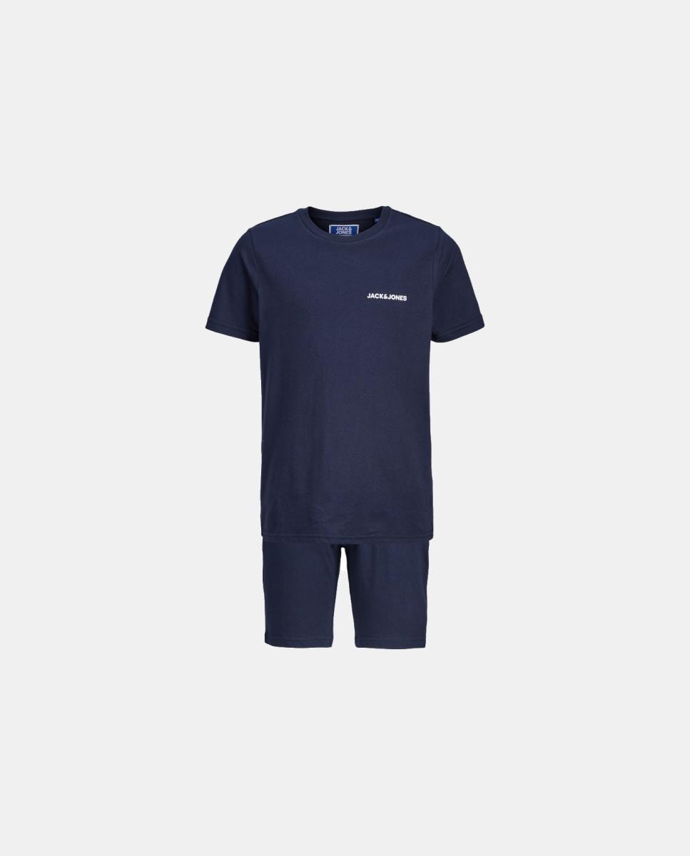 Pijama Curto com Logótipo Azul-7