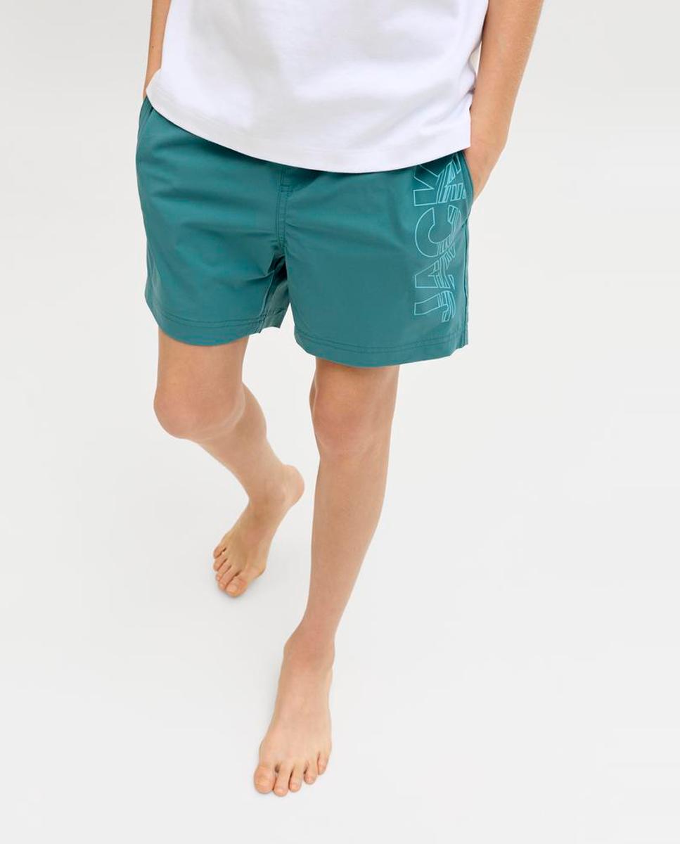 Bañador bermuda de niño con print lateral - Jack & Jones - Turquesa Turquesa-4
