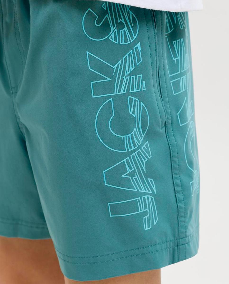 Bañador bermuda de niño con print lateral - Jack & Jones - Turquesa Turquesa-6