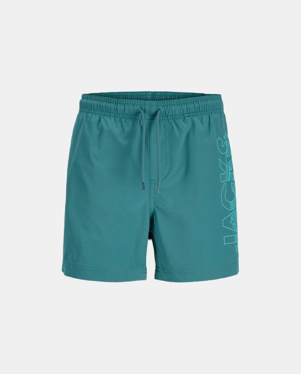 Bañador bermuda de niño con print lateral - Jack & Jones - Turquesa Turquesa-7