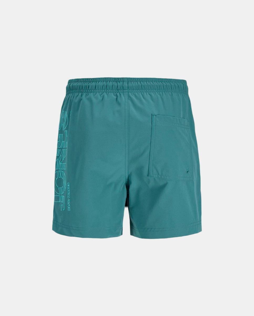 Bañador bermuda de niño con print lateral - Jack & Jones - Turquesa Turquesa-8