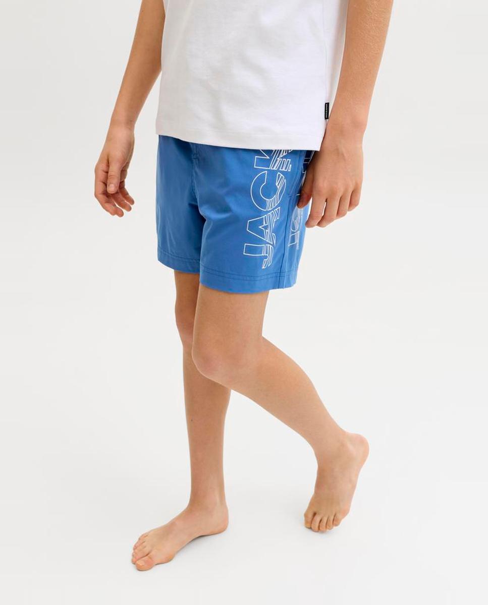 Bañador bermuda de niño con print lateral - Jack & Jones - Azul Azul-4