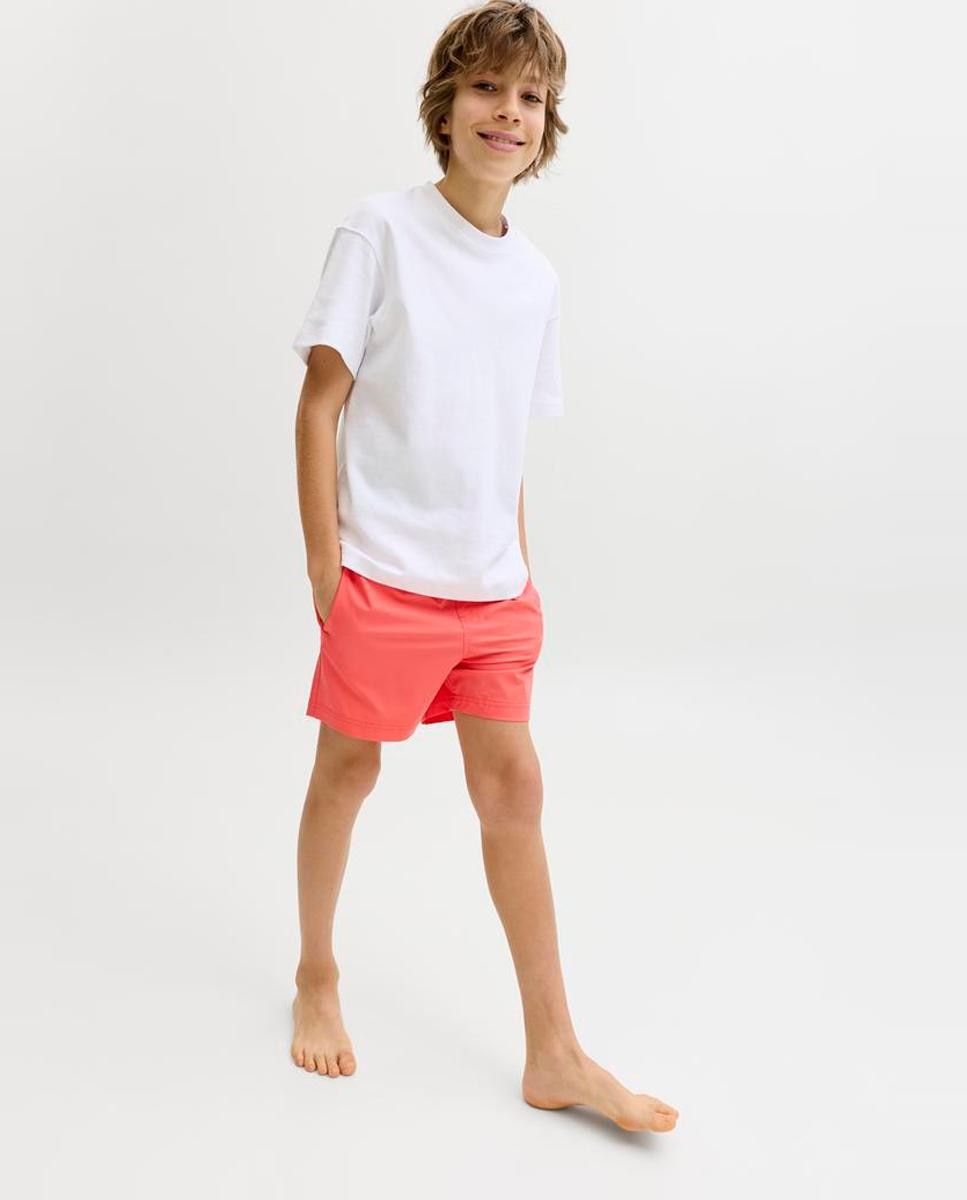 Imagen 4 de Bañador bermuda de niño con print lateral - Jack & Jones - Coral Coral