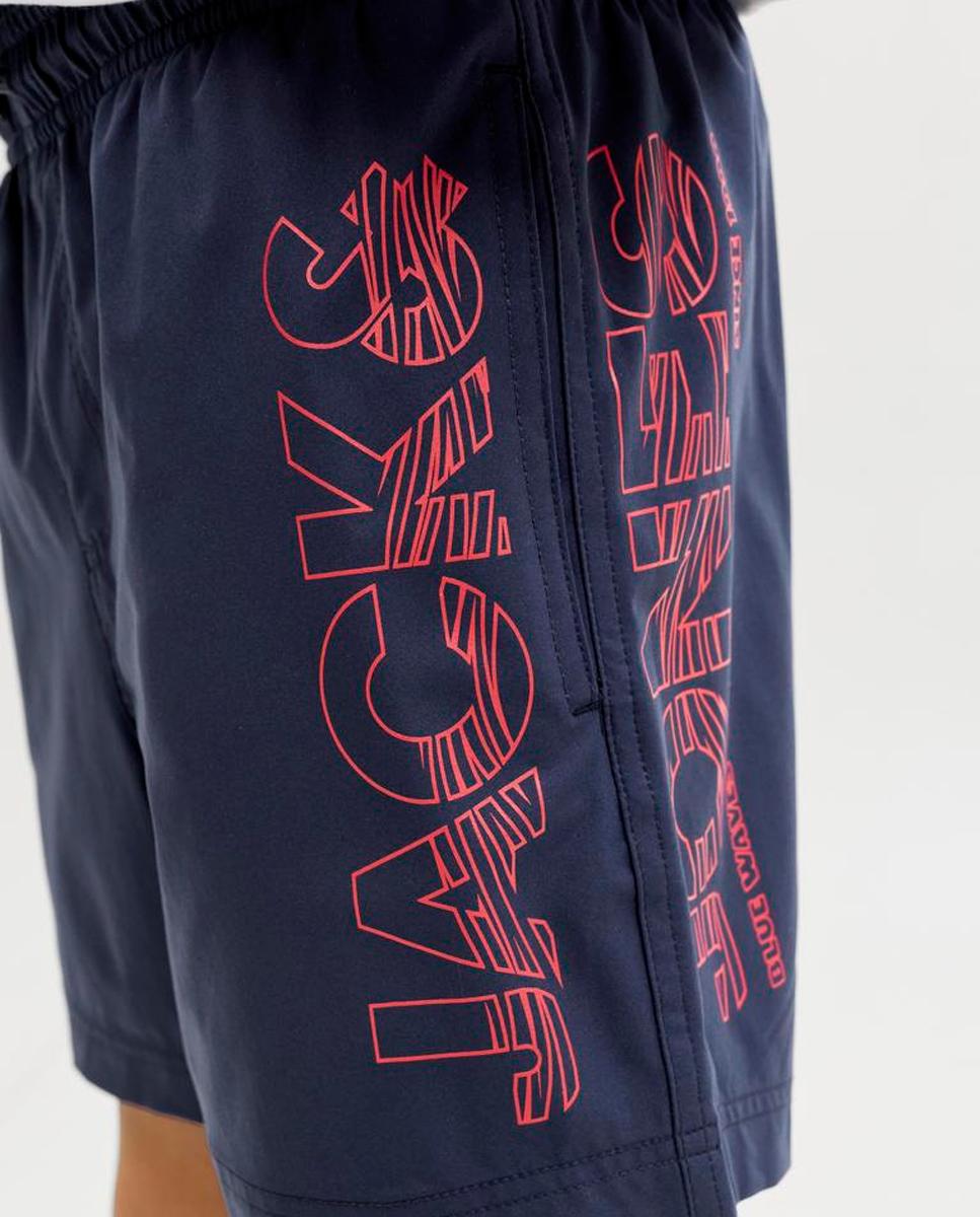 Calções de Banho com Estampado Lateral Jack & Jones Azul-marinho-5