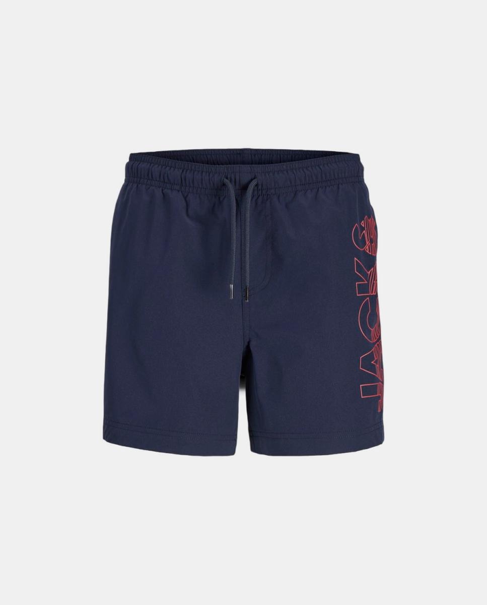 Calções de Banho com Estampado Lateral Jack & Jones Azul-marinho-7