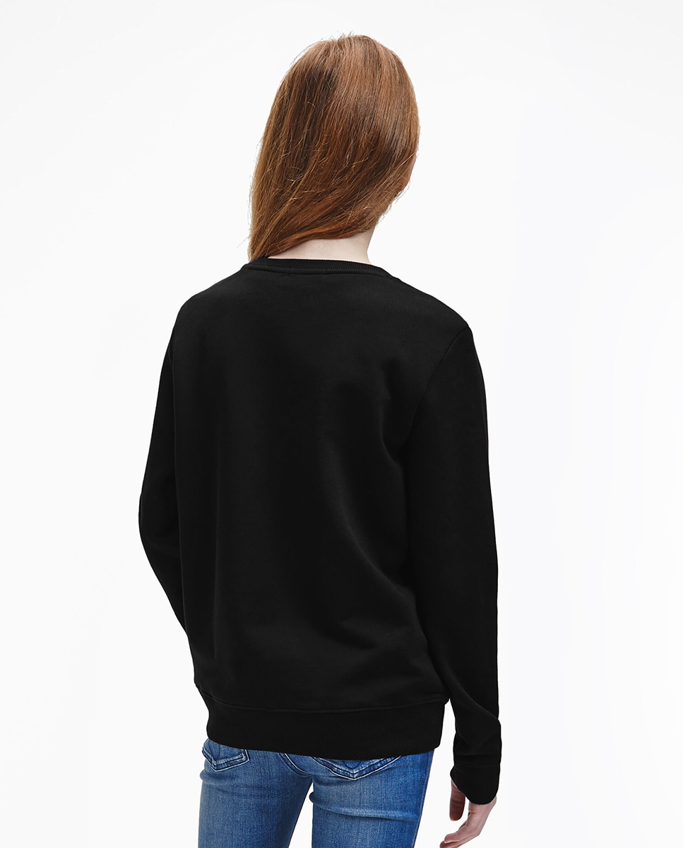 Sweatshirt de menino Calvin Klein preta com estampado Preto-2