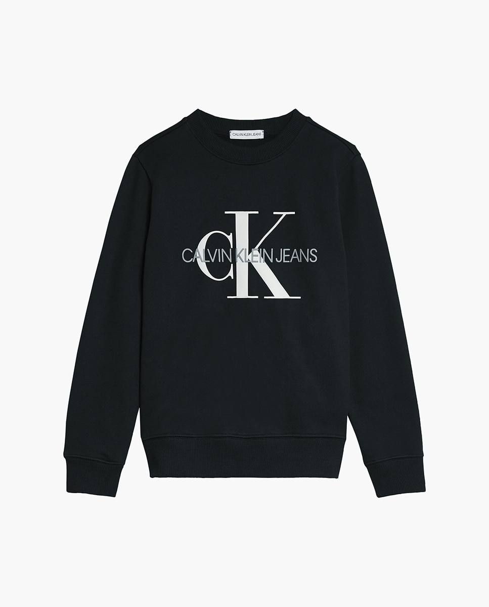 Sweatshirt de menino Calvin Klein preta com estampado Preto-5