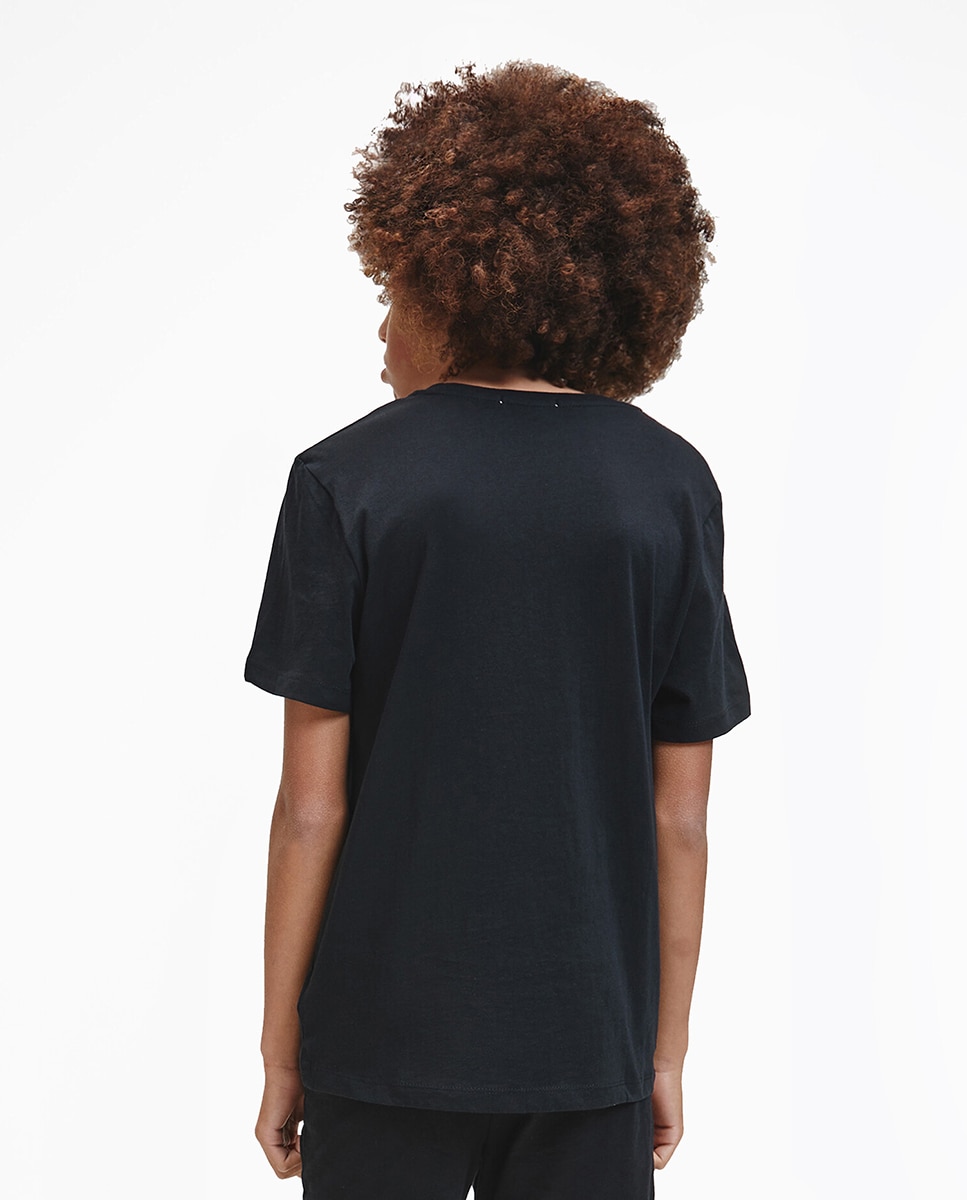 T-shirt de menino Calvin Klein preta com estampado Preto-2