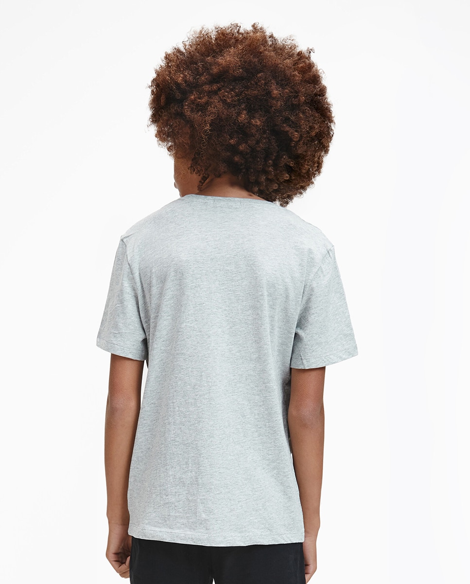 T-shirt de menino Calvin Klein cinzenta com estampado Cinzento-2