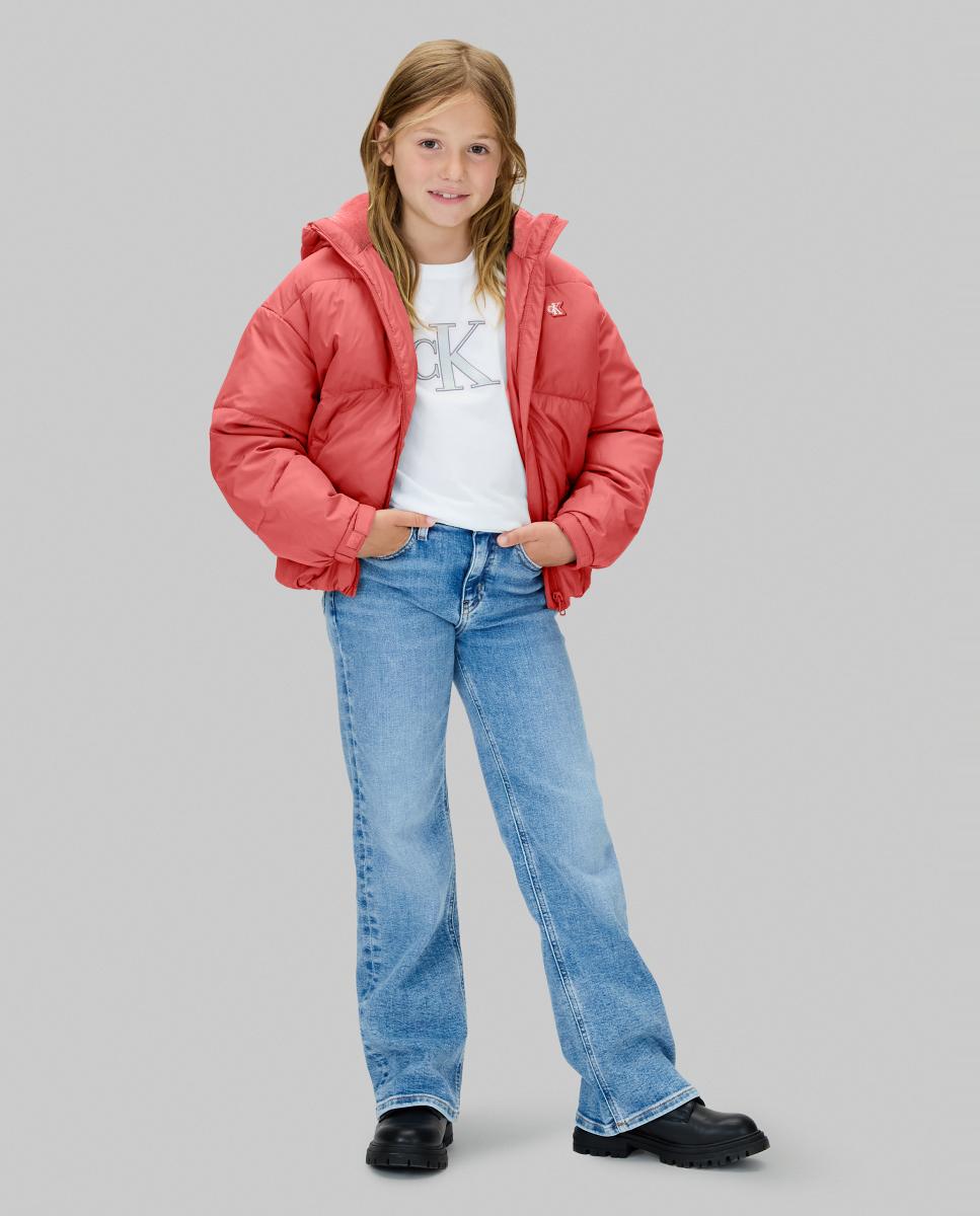 Casaco Acolchoado com Capuz Calvin Klein Rosa-3