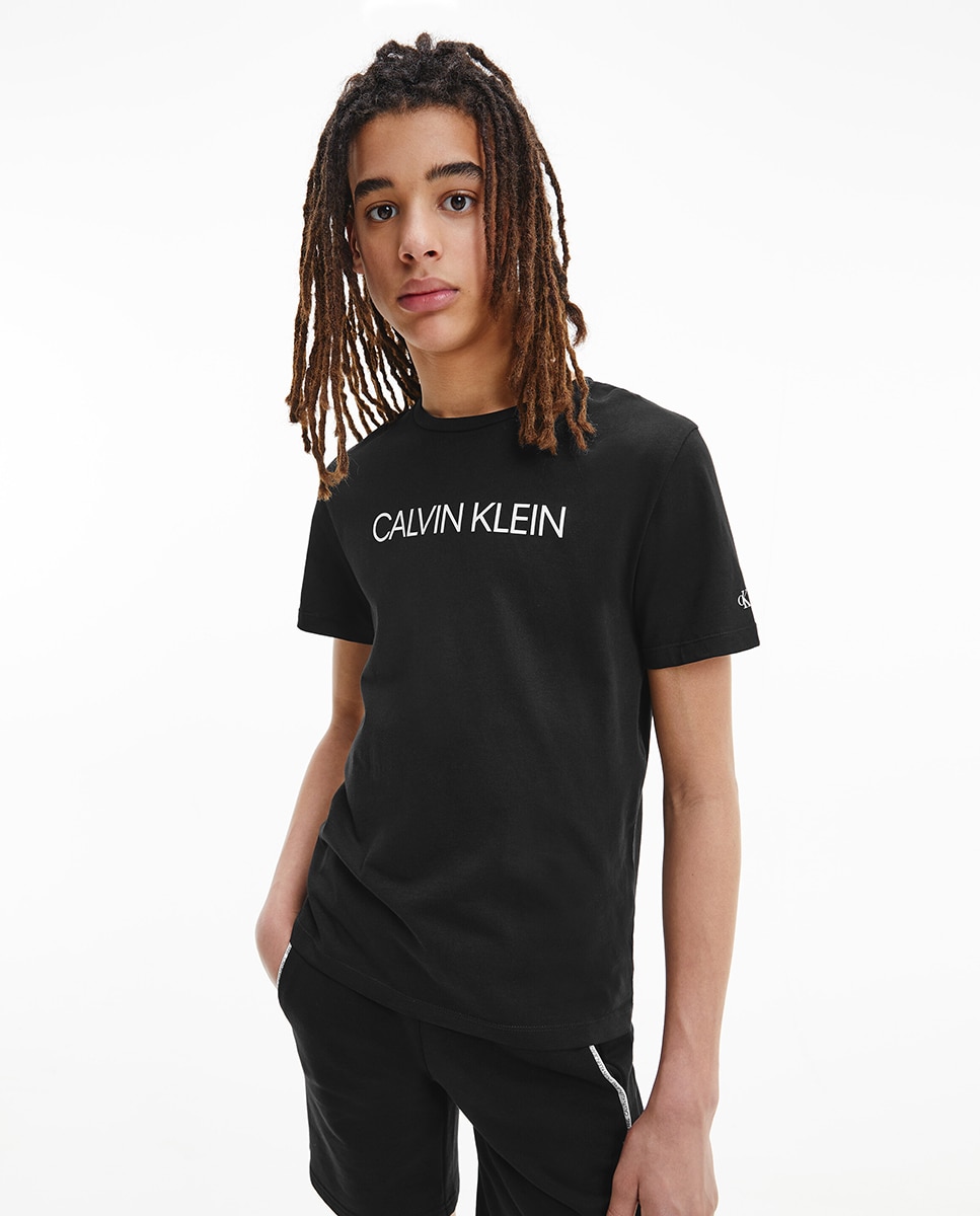 T-shirt preta com logótipo institucional Calvin Klein Preto-1