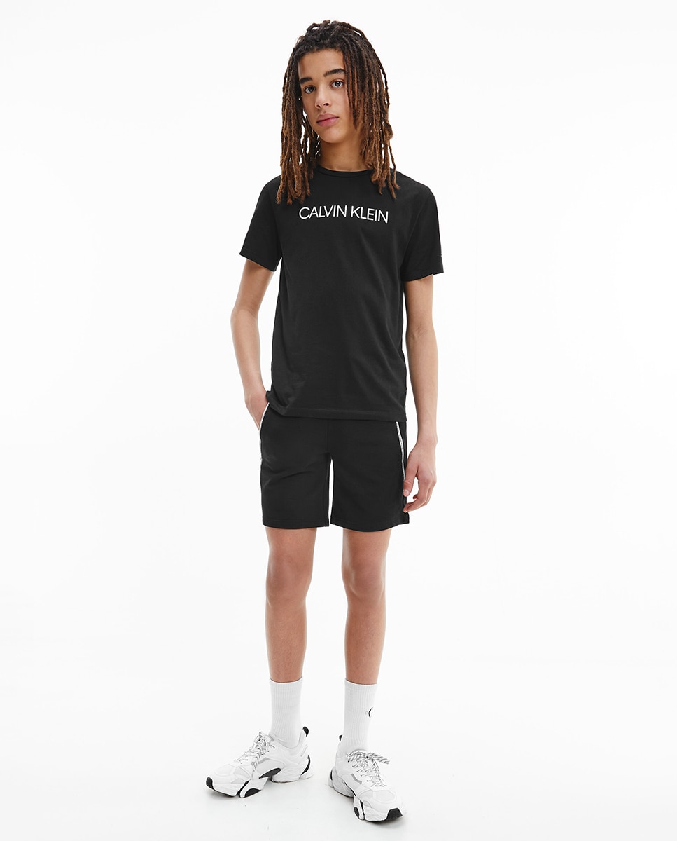 T-shirt preta com logótipo institucional Calvin Klein Preto-4
