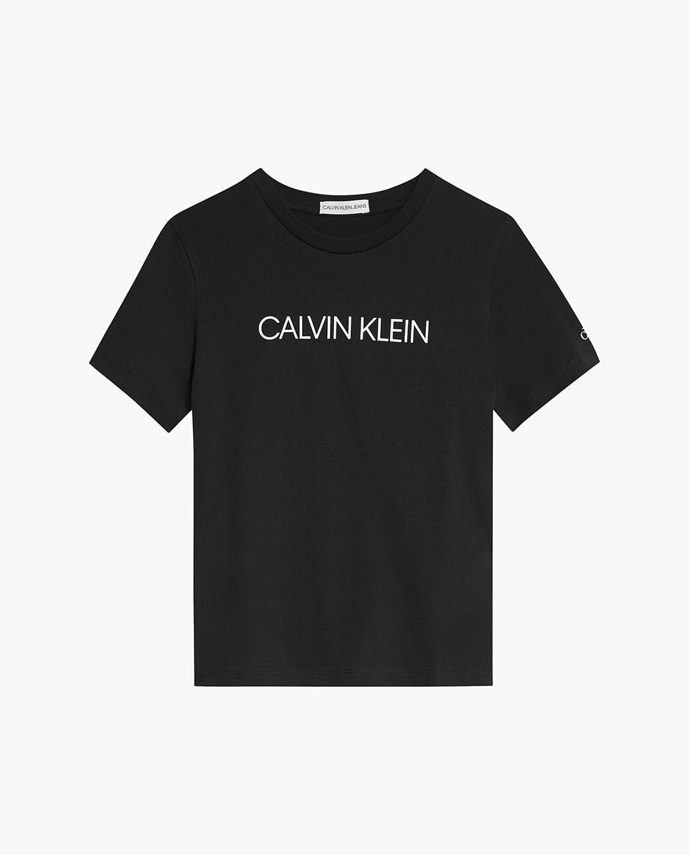 T-shirt preta com logótipo institucional Calvin Klein Preto-5