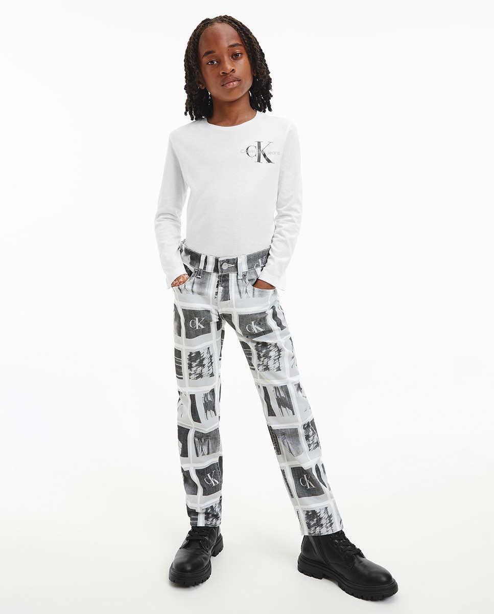 Camiseta de niño blanca de manga larga - Calvin Klein - Blanco Blanco-3