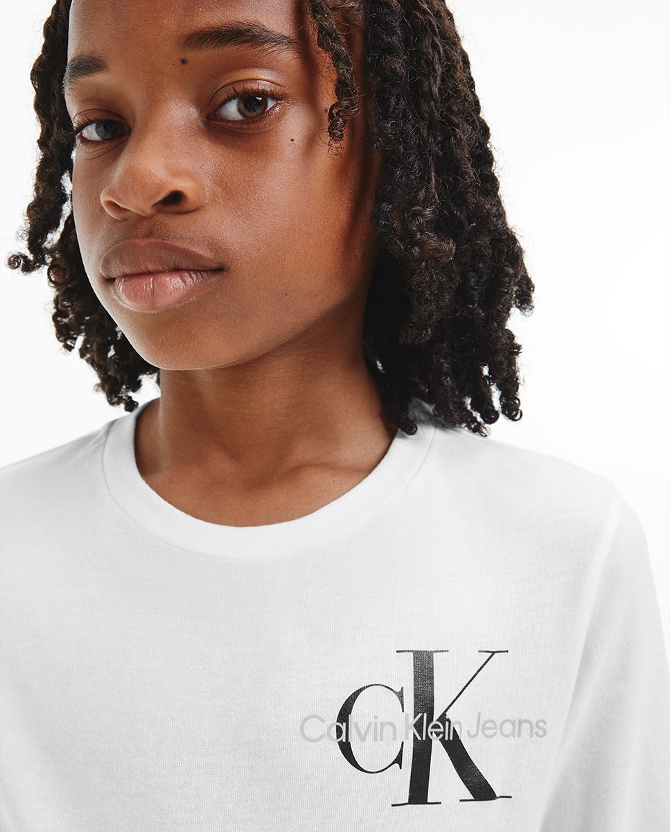 Camiseta de niño blanca de manga larga - Calvin Klein - Blanco Blanco-4