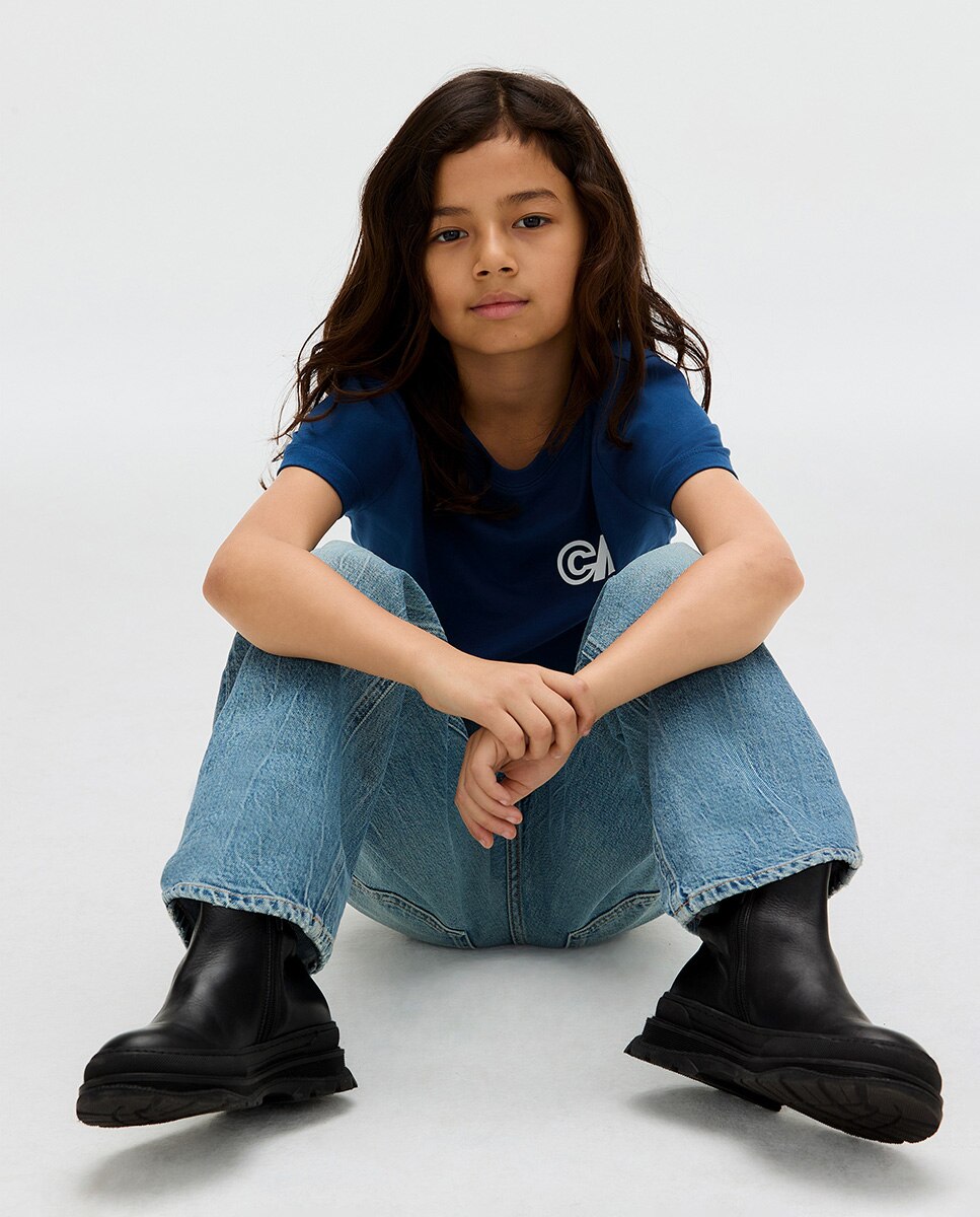 T-shirt com Monograma CK Azul-índigo-2