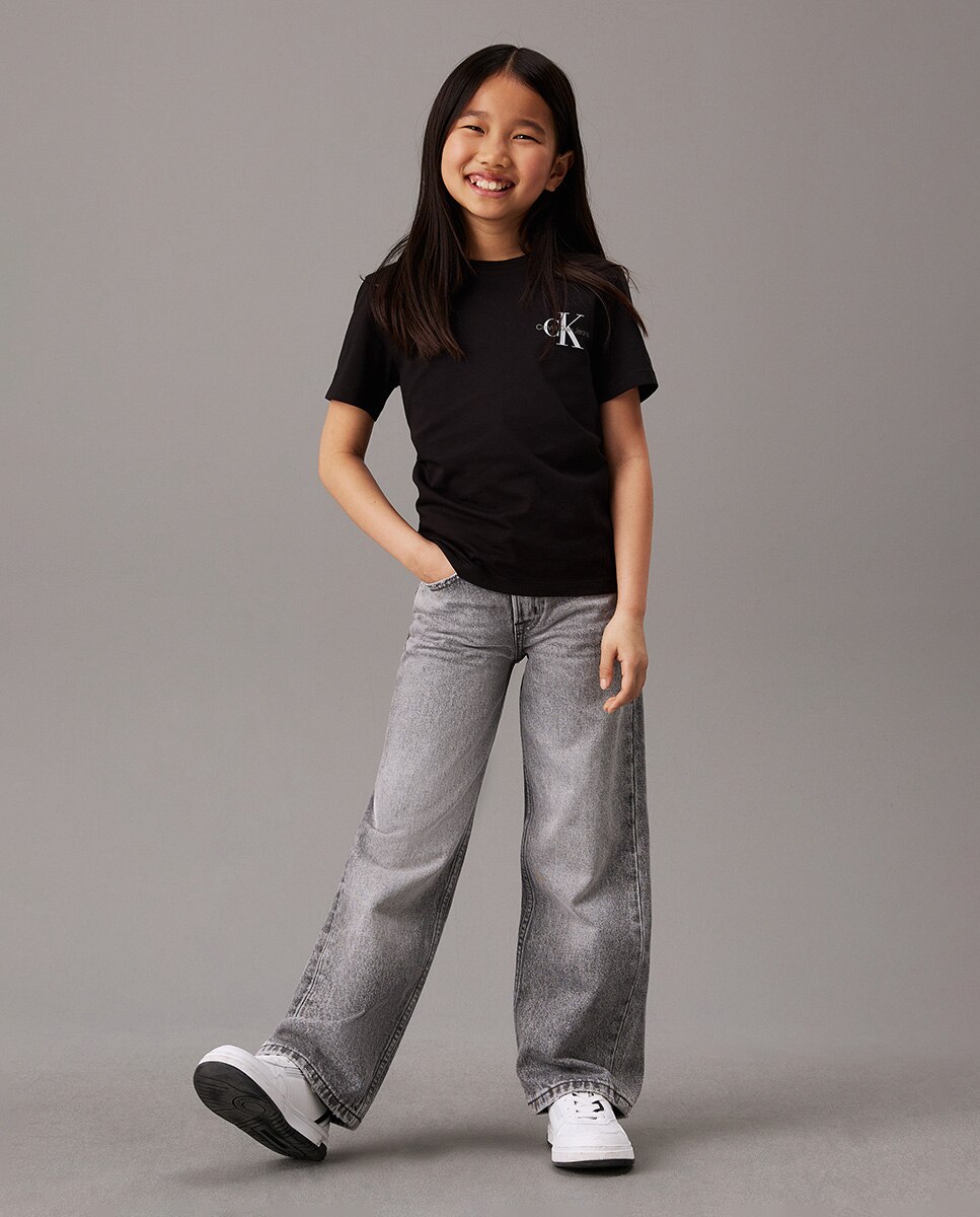 T-shirt Unissexo com Monograma CK Calvin Klein Preto-2