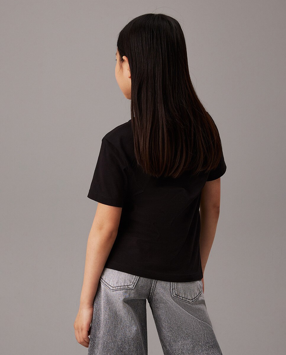 T-shirt Unissexo com Monograma CK Calvin Klein Preto-3