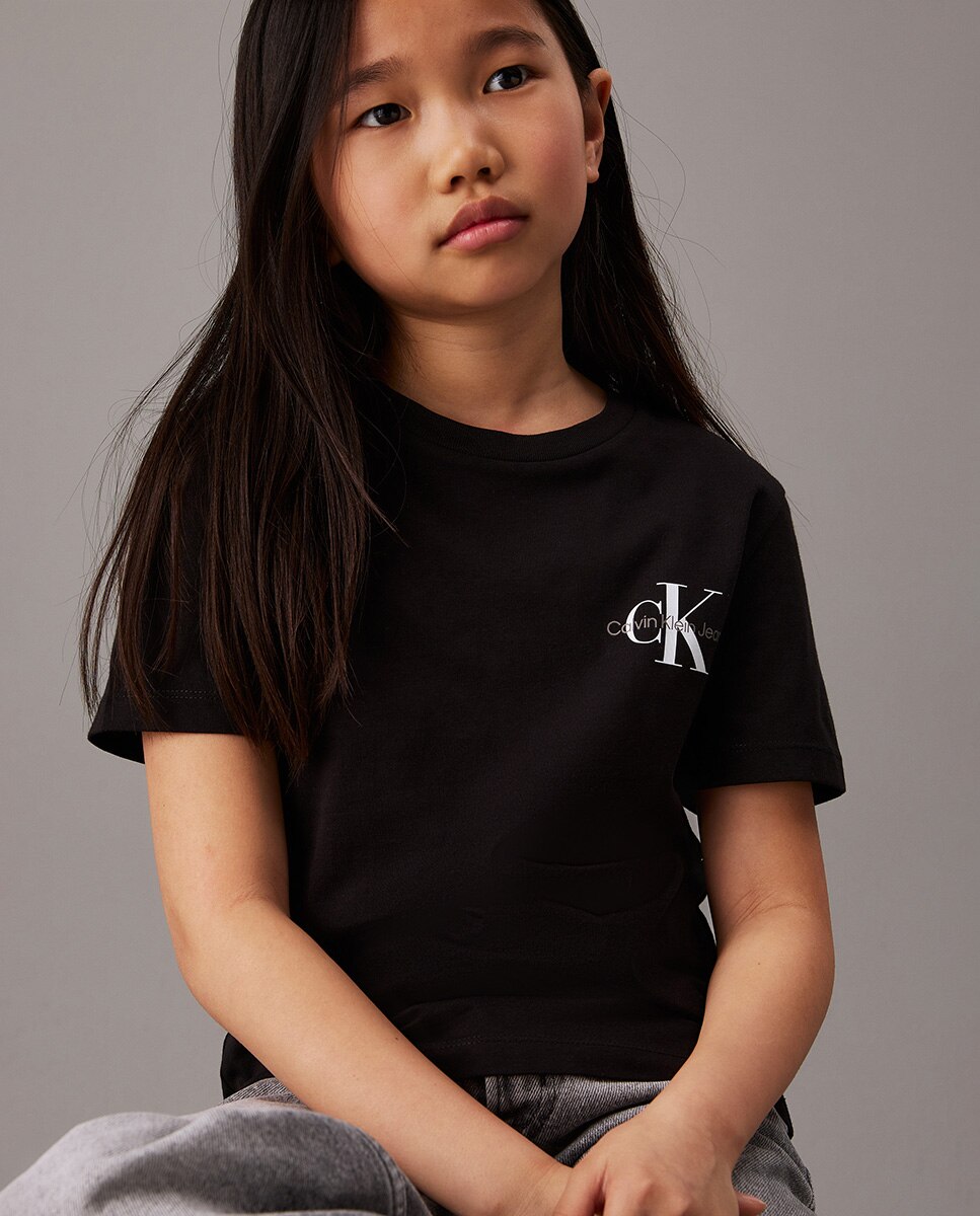 T-shirt Unissexo com Monograma CK Calvin Klein Preto-4