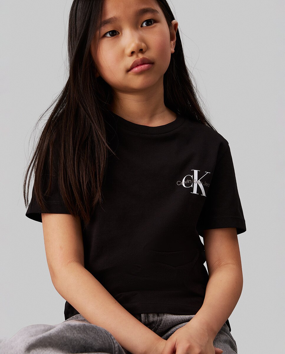 T-shirt Unissexo com Monograma CK Calvin Klein Preto-5