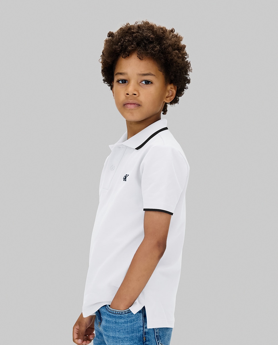 Pólo com manga curta Calvin Klein Branco-1