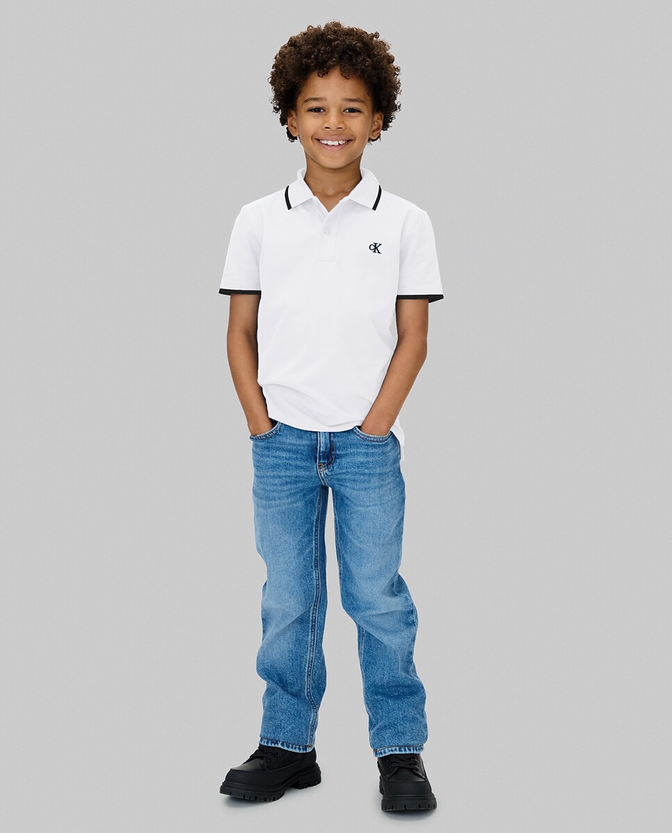 Pólo com manga curta Calvin Klein Branco-3