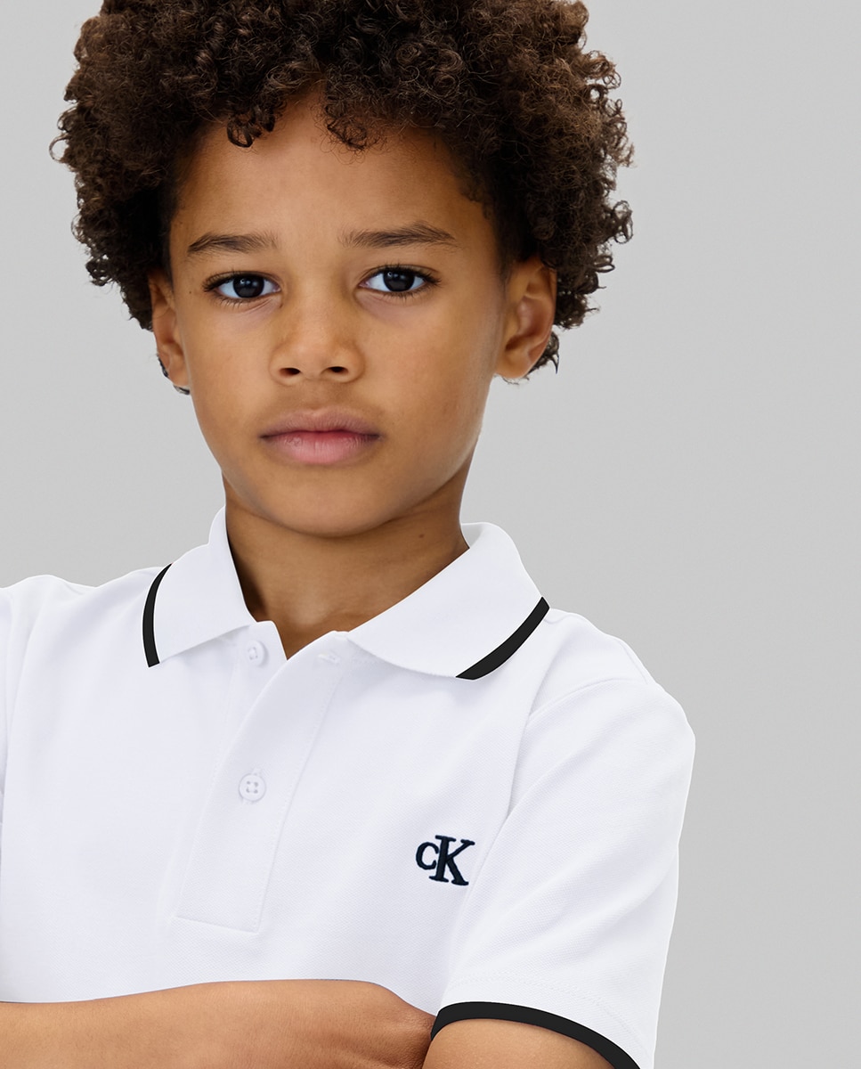 Pólo com manga curta Calvin Klein Branco-4