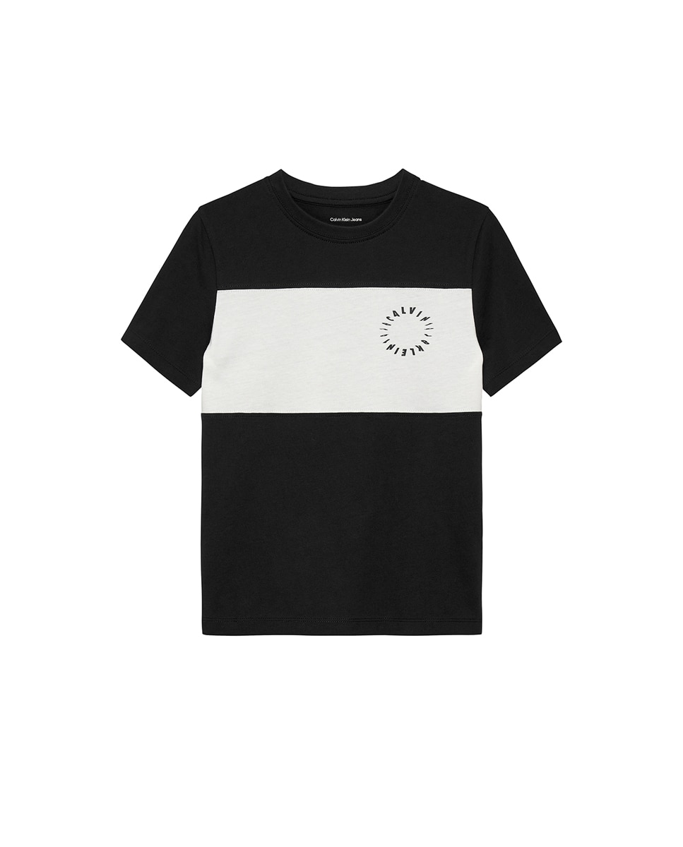 T-shirt com Contraste Preto-1