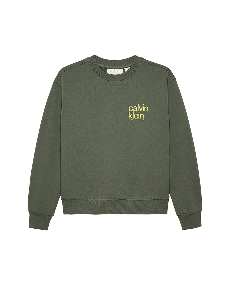 Sweatshirt com Ilustração nas Costas Calvin Klein Verde-1
