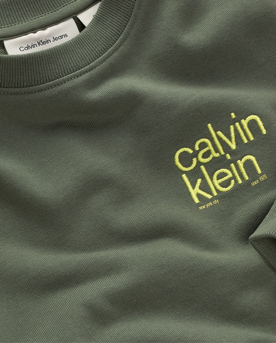 Sweatshirt com Ilustração nas Costas Calvin Klein Verde-2